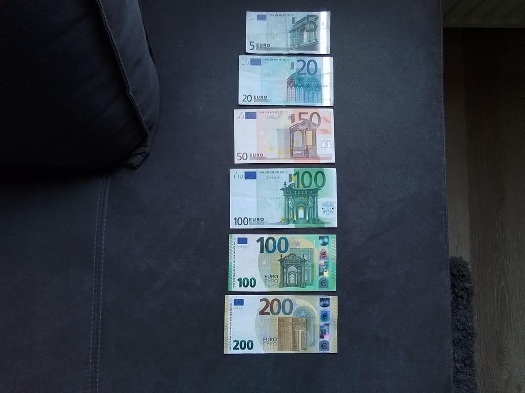 Eurobiljeten 5-20-50-100-200 Eurobiljeten oud en nieuw, Postzegels en Munten, Bankbiljetten | Europa | Eurobiljetten, Ophalen of Verzenden