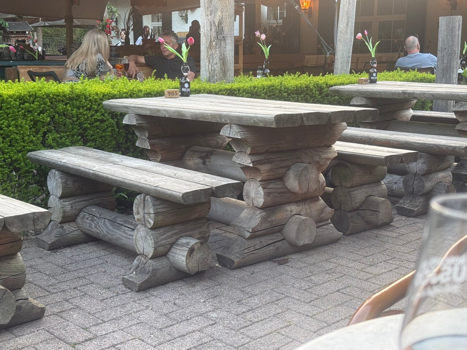 Picknickbanken, Tuin en Terras, Tuinbanken, Ophalen, Gebruikt, Hout