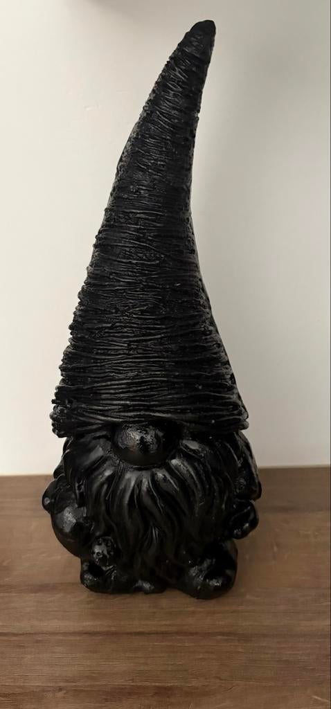 Zwarte Kabouter Decoratiebeeld 42 cm, Ophalen, Zwart, Overige materialen, Overige stijlen