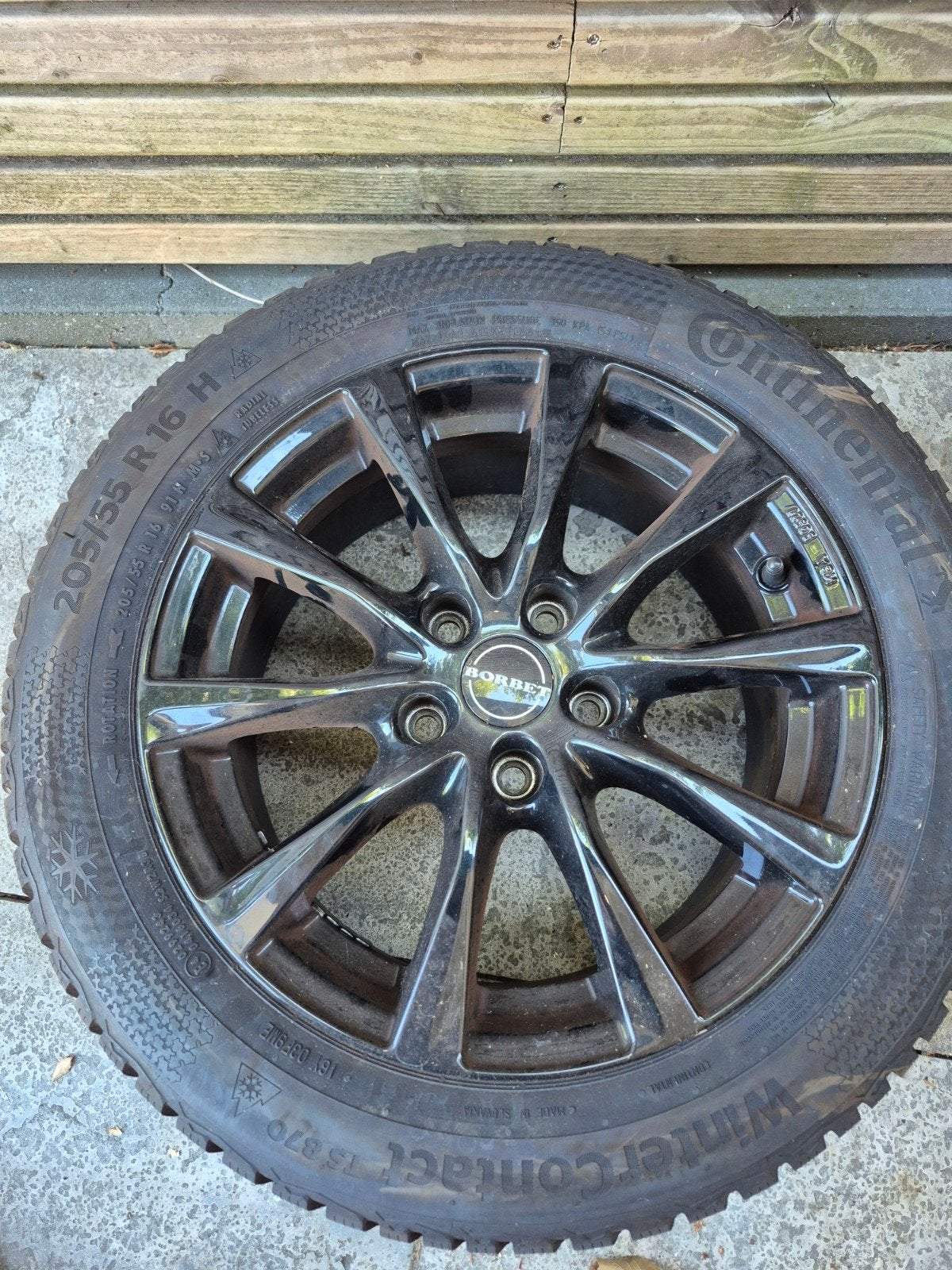 Golf 5/6/7 velgen Continental WinterContact  205/55 R16, Ophalen, Gebruikt, 16 inch, Banden en Velgen