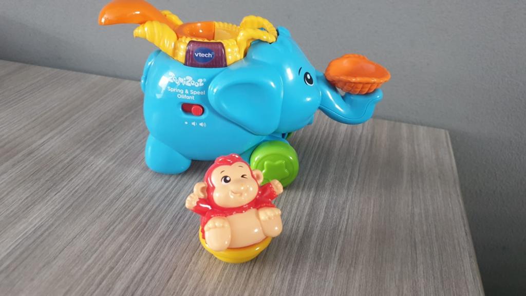 VTech ZoomiZooz Spring & Speel Olifant met aapje, Ophalen of Verzenden, Zo goed als nieuw, 2 tot 4 jaar