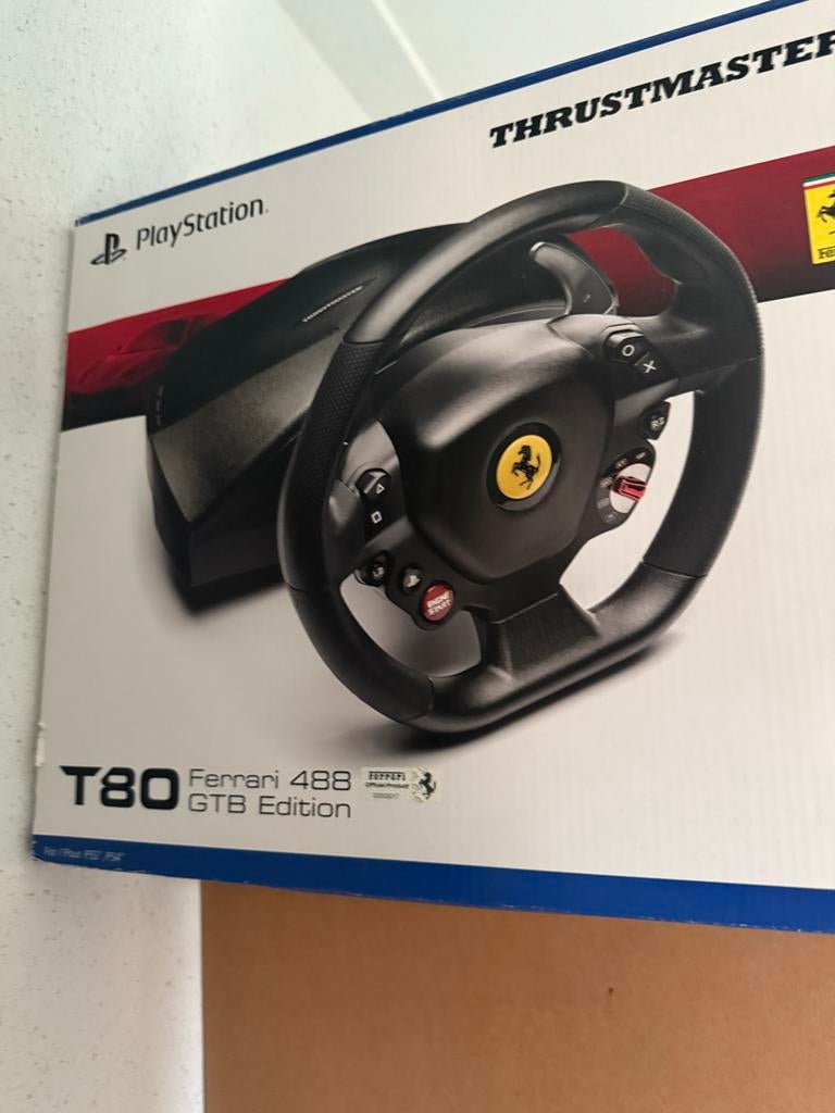 Thrustmaster T80 Ferrari 488 GTB Edition Stuur PS4/PS5, Ophalen of Verzenden, Zo goed als nieuw, Stuur of Pedalen, PlayStation 4