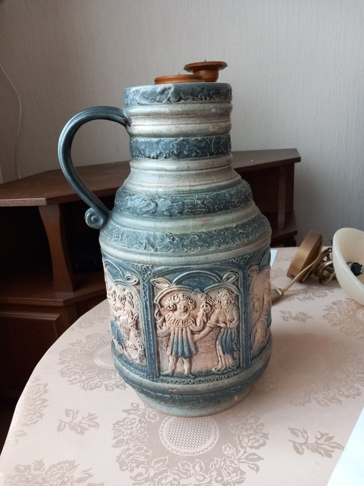 Vintage Jasba Keramiek Kruik - Uniek Decoratief Stuk, Ophalen of Verzenden