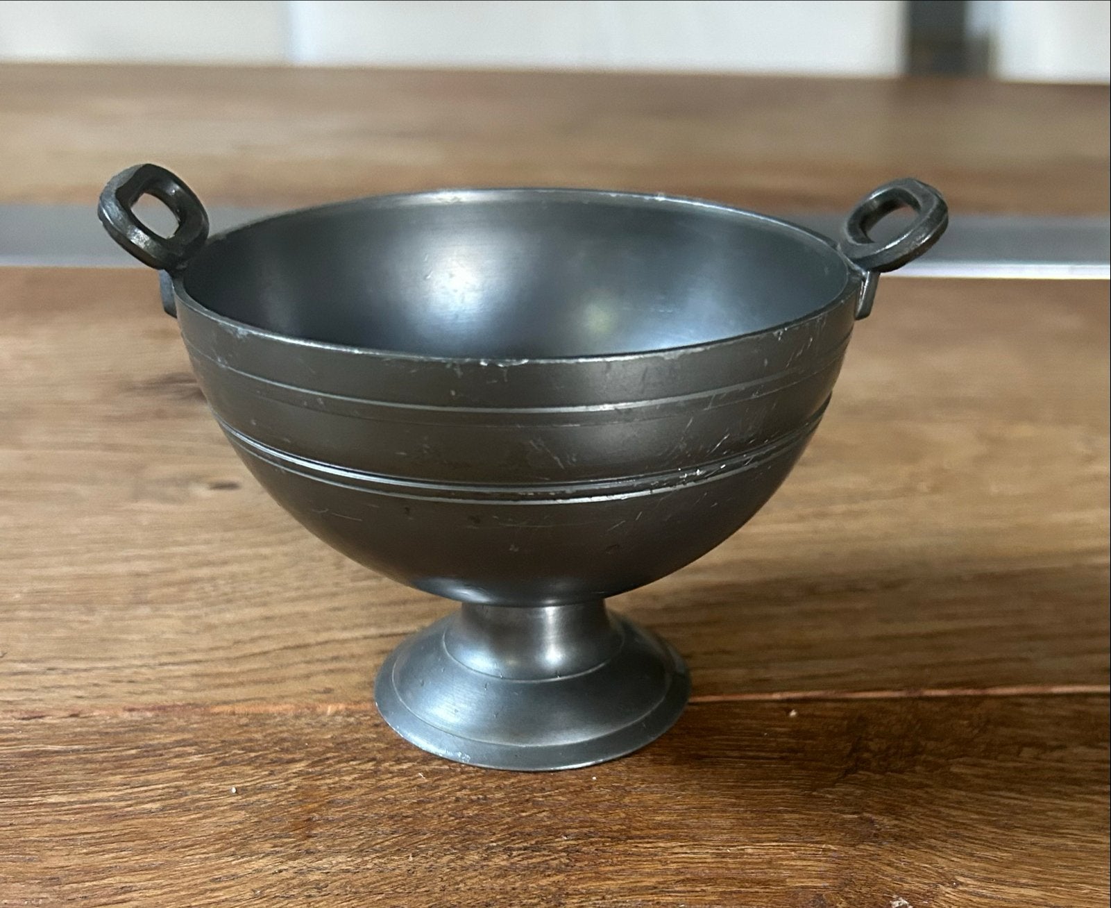 Antiek tinnen schaaltje met handvatten, Antiek en Kunst, Ophalen of Verzenden