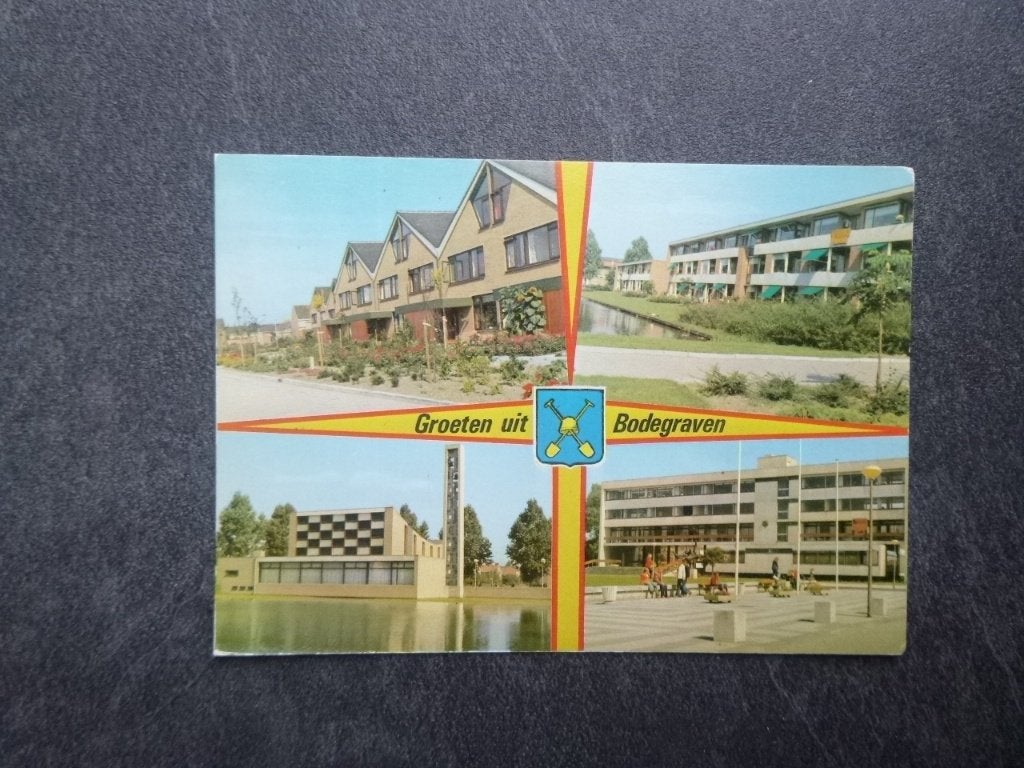 Bodegraven, groeten uit 1976, Verzamelen, Ansichtkaarten | Nederland, Verzenden, 1960 tot 1980, Gelopen, Noord-Brabant