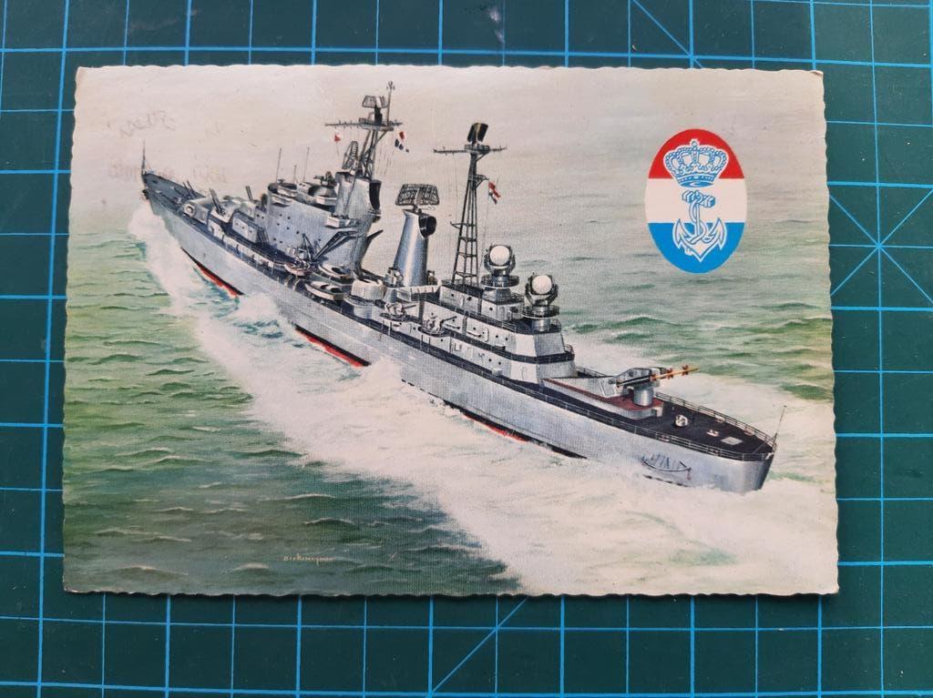 ansichtkaart Marine Cruiser De Zeven Provinciën, Ophalen of Verzenden, Marine, Nederland, Overige typen