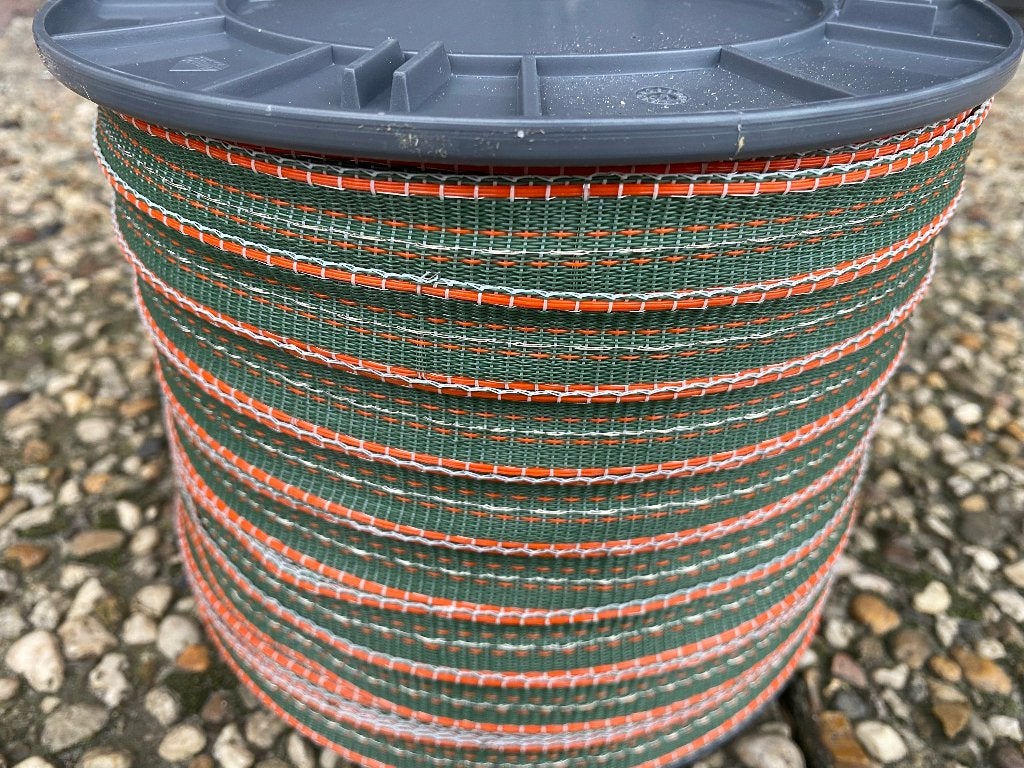 SCHRIKLINT 20mm/200mtr  groen met oranje merkdraad, Dieren en Toebehoren