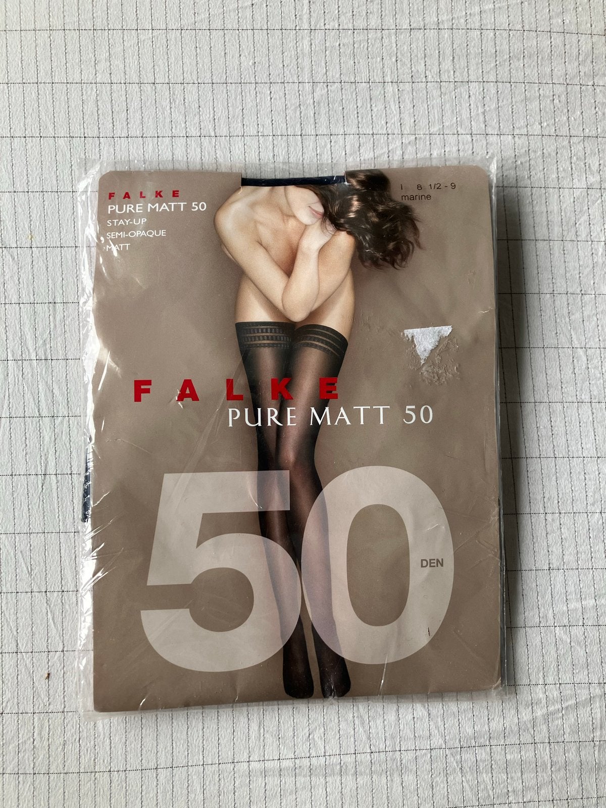 Falke Pure Matt 50 Stay-Up Kousen - Marine, Kleding | Dames, Sokken en Kousen, Ophalen of Verzenden, Nieuw, Maat 39 t/m 42, Blauw