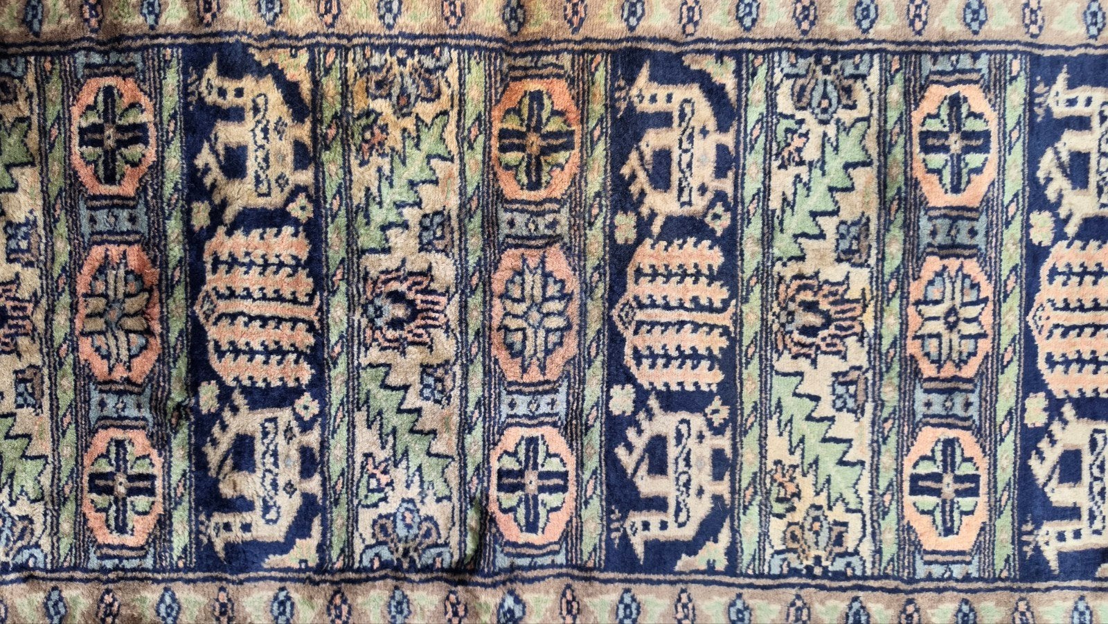 Handgeknoopt oosters wol Karachi tapijt merino 46x105cm, Www.hypepopup.nl, Ophalen of Verzenden, Zo goed als nieuw, Www.hypepopup.nl