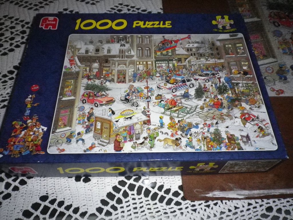 Jan v Haasteren kerst 1000 stukjes, Ophalen, 500 t/m 1500 stukjes, Zo goed als nieuw, Legpuzzel