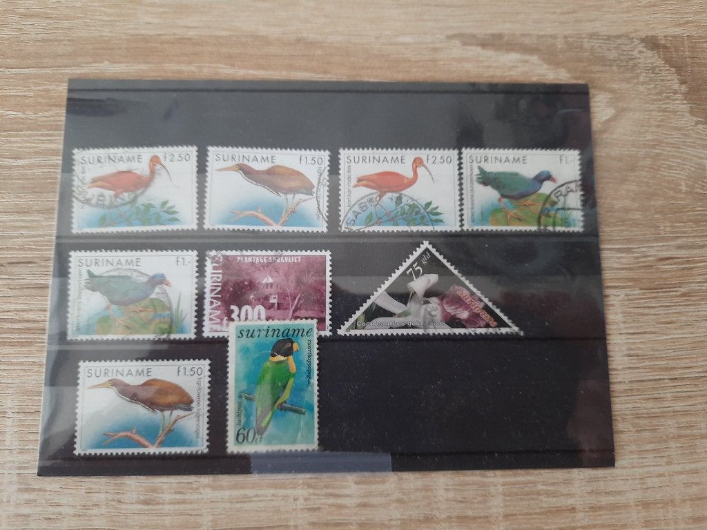 Suriname(vogels), Verzenden, Gestempeld
