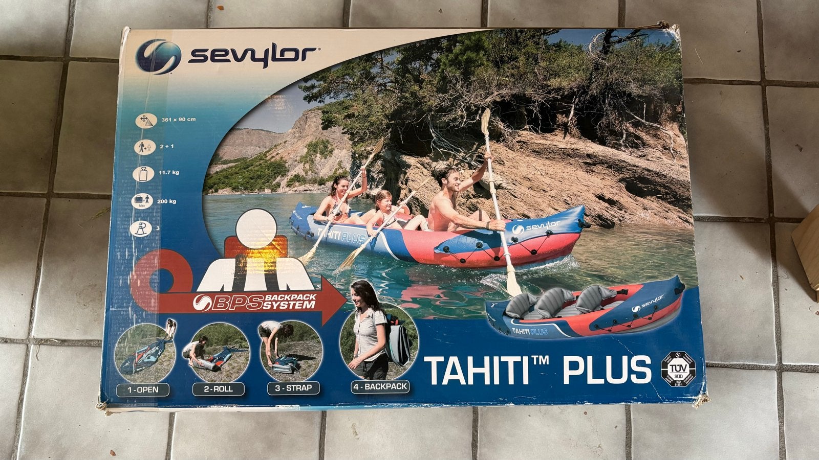 Sevylor Tahiti Plus 3-persoons kajak (2 volw. + 1 kind), Ophalen, Opblaasbaar, Gebruikt, 3-persoons of meer