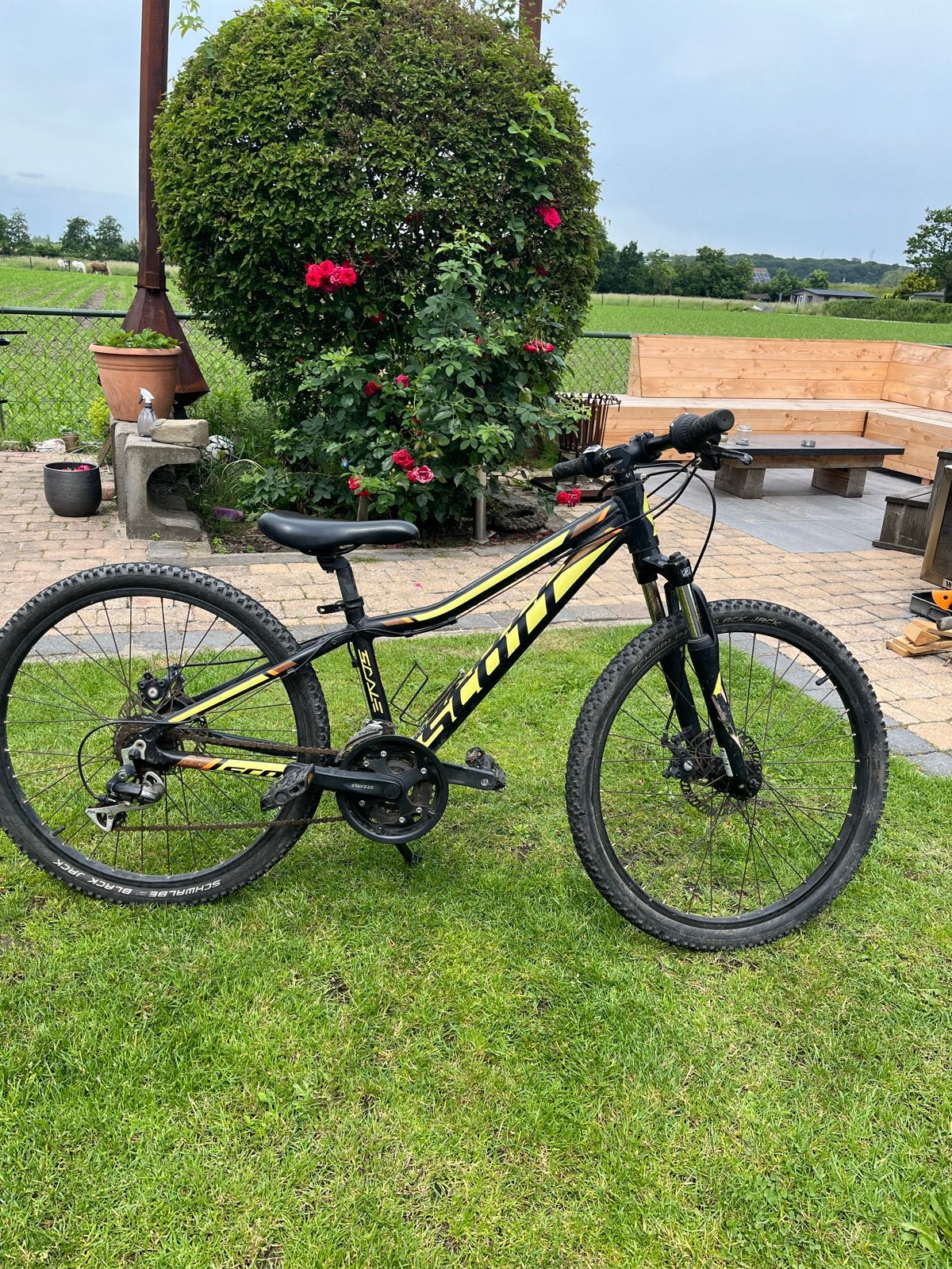Scott Mountainbike 24 inch - Zwart/Geel met Schijfremmen, Fietsen en Brommers, Ophalen of Verzenden, Gebruikt, Schijfrem, Overige merken