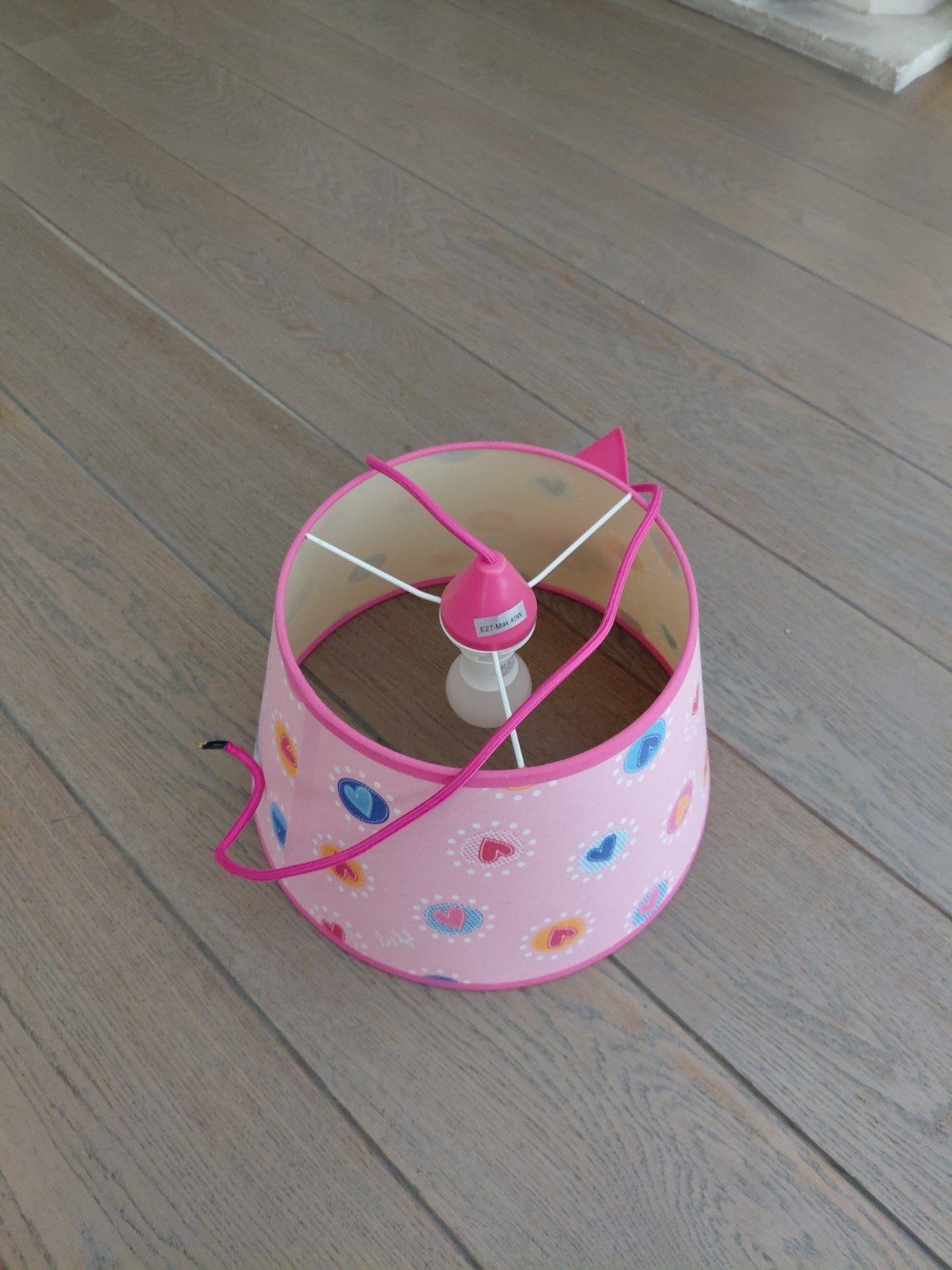 Roze kinderlamp met hartjespatroon Lief, Gebruikt, Rond, Ophalen, Hanglamp