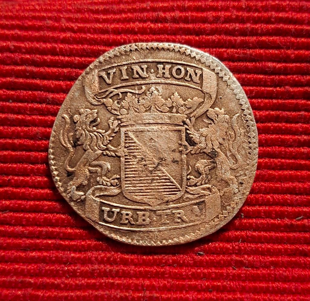 Munt Wijnpenning 1661 utrecht schutterij penning, Ophalen of Verzenden, Vóór koninkrijk, Overige waardes
