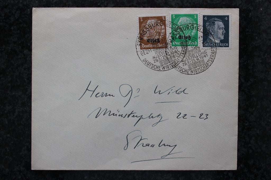 1941 DUITSE RIJK BEZETTING ELZAS SPECIAAL STEMPEL, Ophalen of Verzenden, Brief