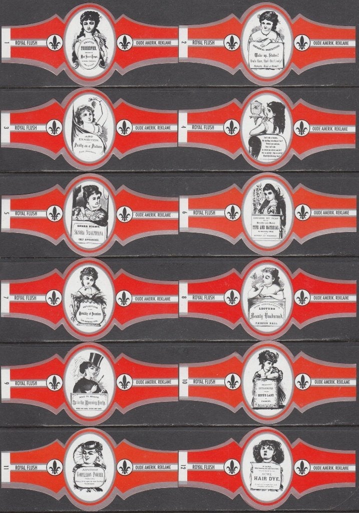 Sigarenbanden oude Amerikaanse Reclame, RF 1-12 oranje-goud, Verzenden, Nieuw, Sigarenbandjes
