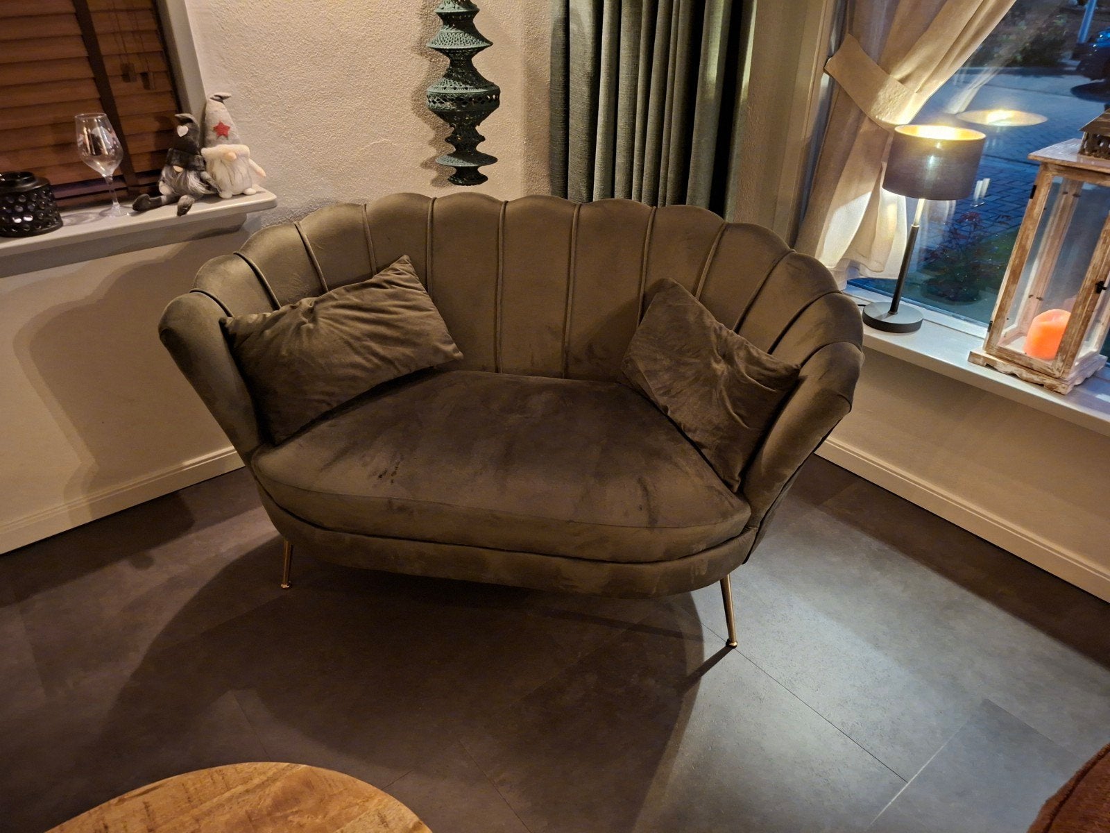 bankje 2 persoons groen, Art deco, Tweepersoons, 75 tot 100 cm, Ophalen of Verzenden