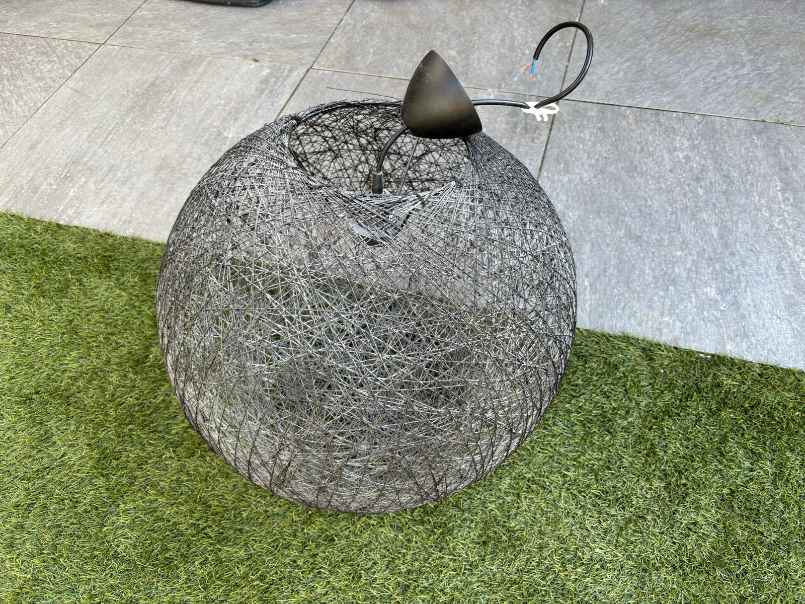 Moderne hanglamp draadbol - zwart, Ophalen, Gebruikt, Metaal, E27 (groot)