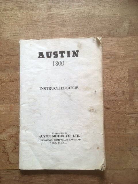 Austin 1800 Instructieboekje       (1964, NL), Auto diversen, Handleidingen en Instructieboekjes, Ophalen of Verzenden