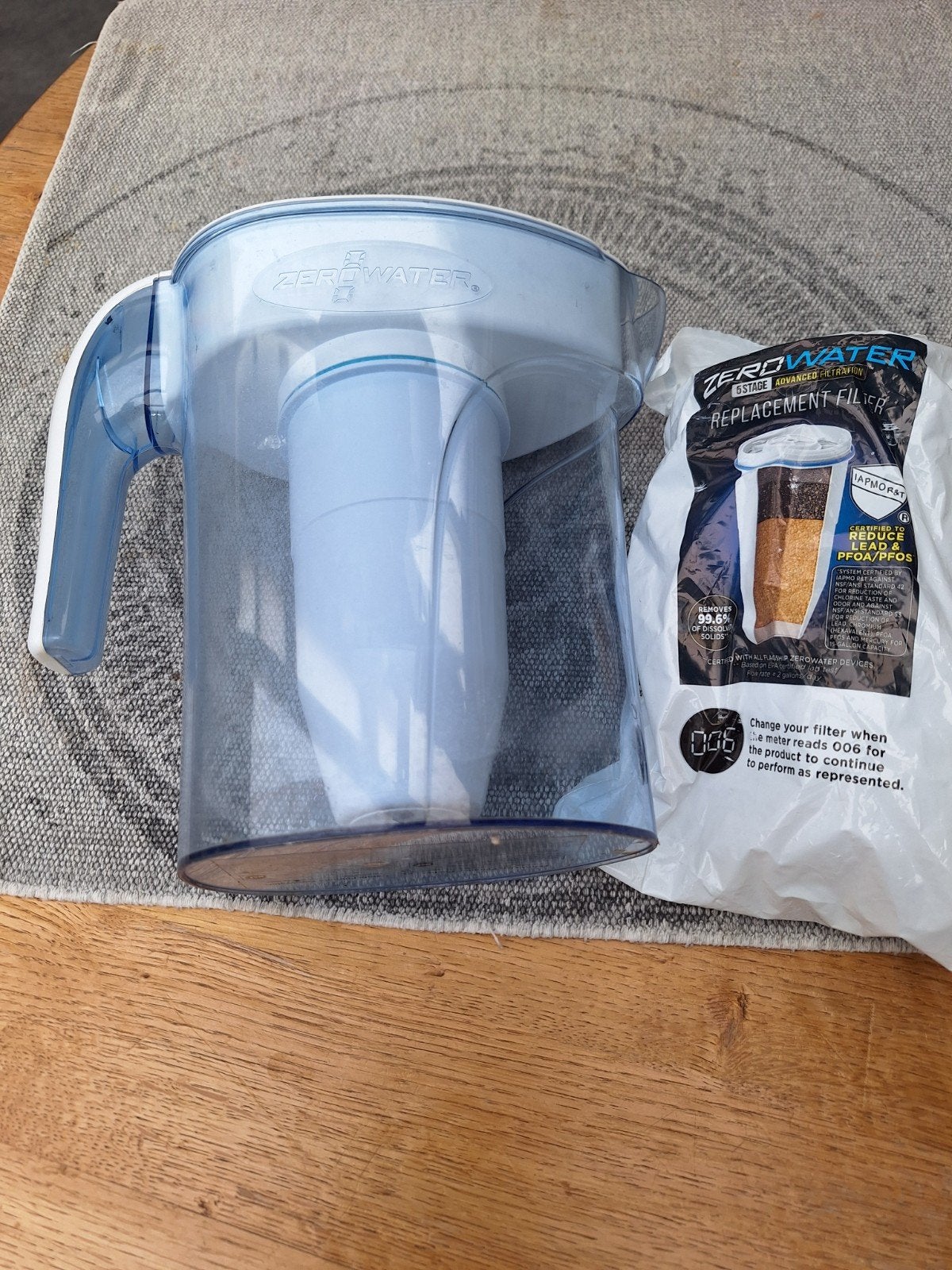 ZeroWater waterfilterkan met nieuw filter, Kunststof, Ophalen of Verzenden, Zo goed als nieuw, Overige merken