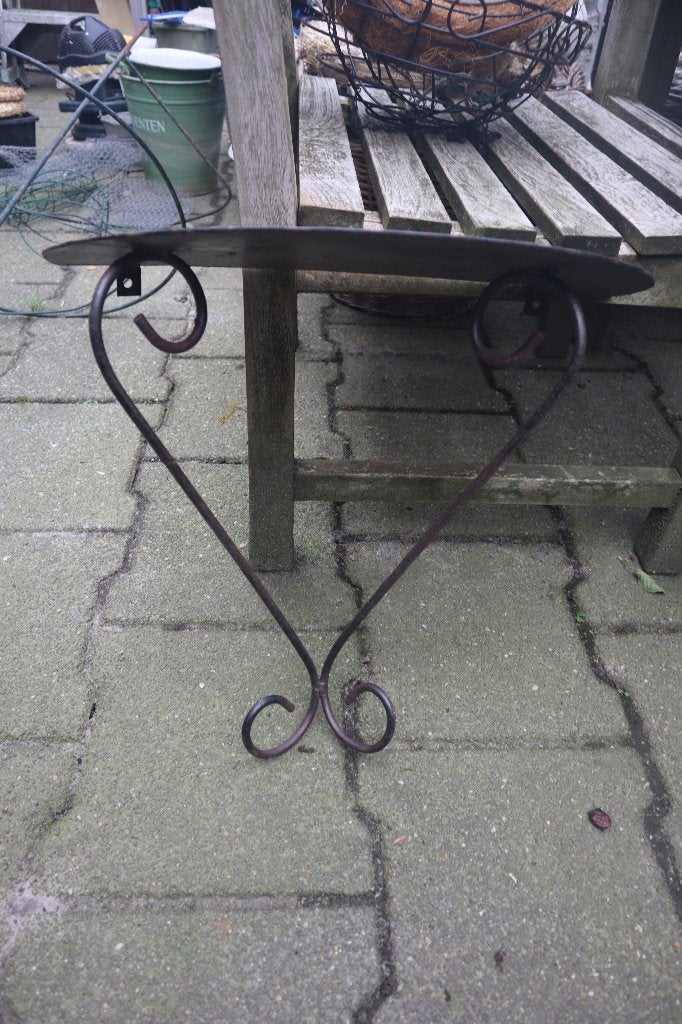 Leuk ijzeren muur balkon plankje tafeltje, Ophalen of Verzenden, Gebruikt