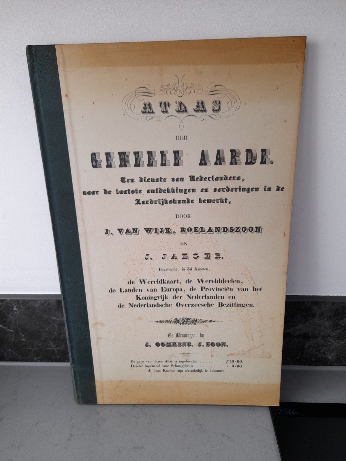 Antieke Atlas der Geheele Aarde - J. van Wijk & J. Jaeger, Boeken, Gelezen, Overige atlassen, Ophalen of Verzenden, J. van Wijk, Roelandszoon en J. Jaeger