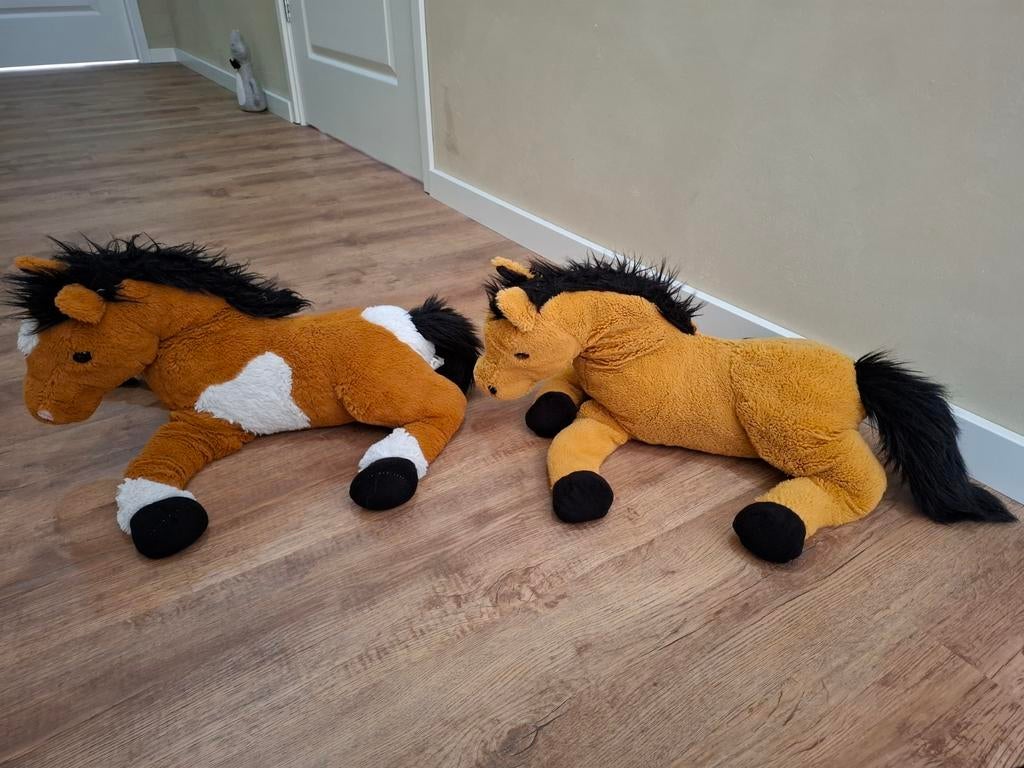 Knuffel paarden 50 cm 2x, Ophalen of Verzenden