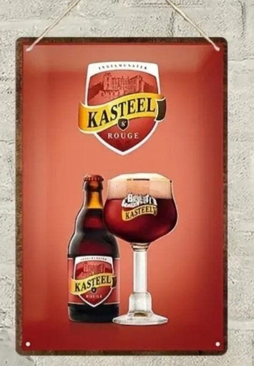 wandbord kasteel bier, Ophalen of Verzenden, Nieuw, Reclamebord, Plaat of Schild, Overige merken