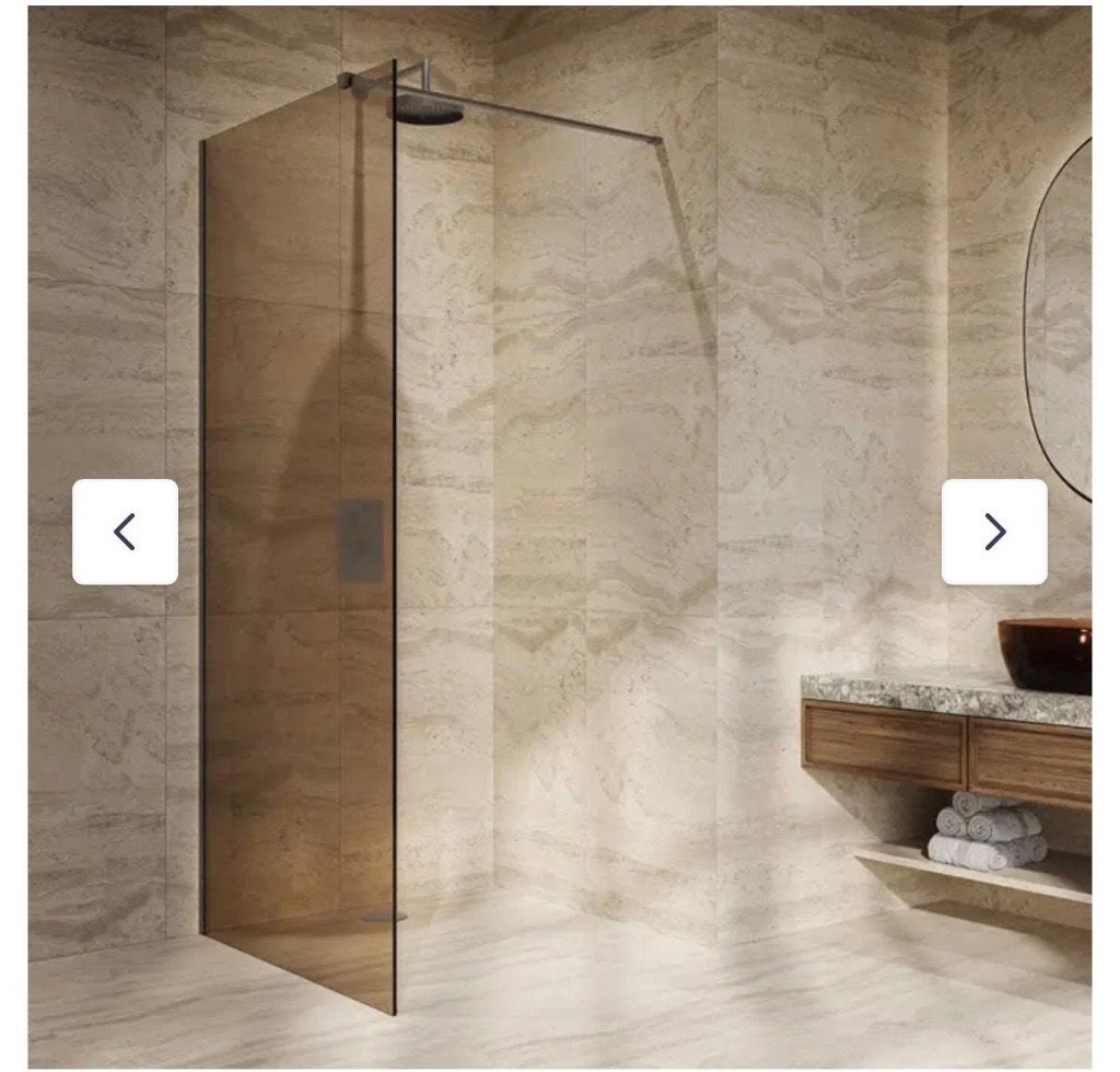 Glazen douchewand bronze kleur 120x200 brons, Ophalen, Nieuw, Douche