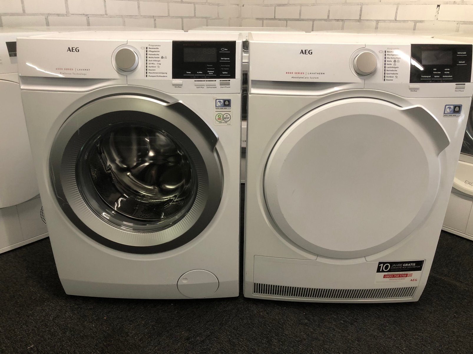 SET 8kg A+++ Wasmachine + Warmtepomp droger AEG 8000 series, Ophalen, Minder dan 85 cm, Overige typen, 8 tot 10 kg