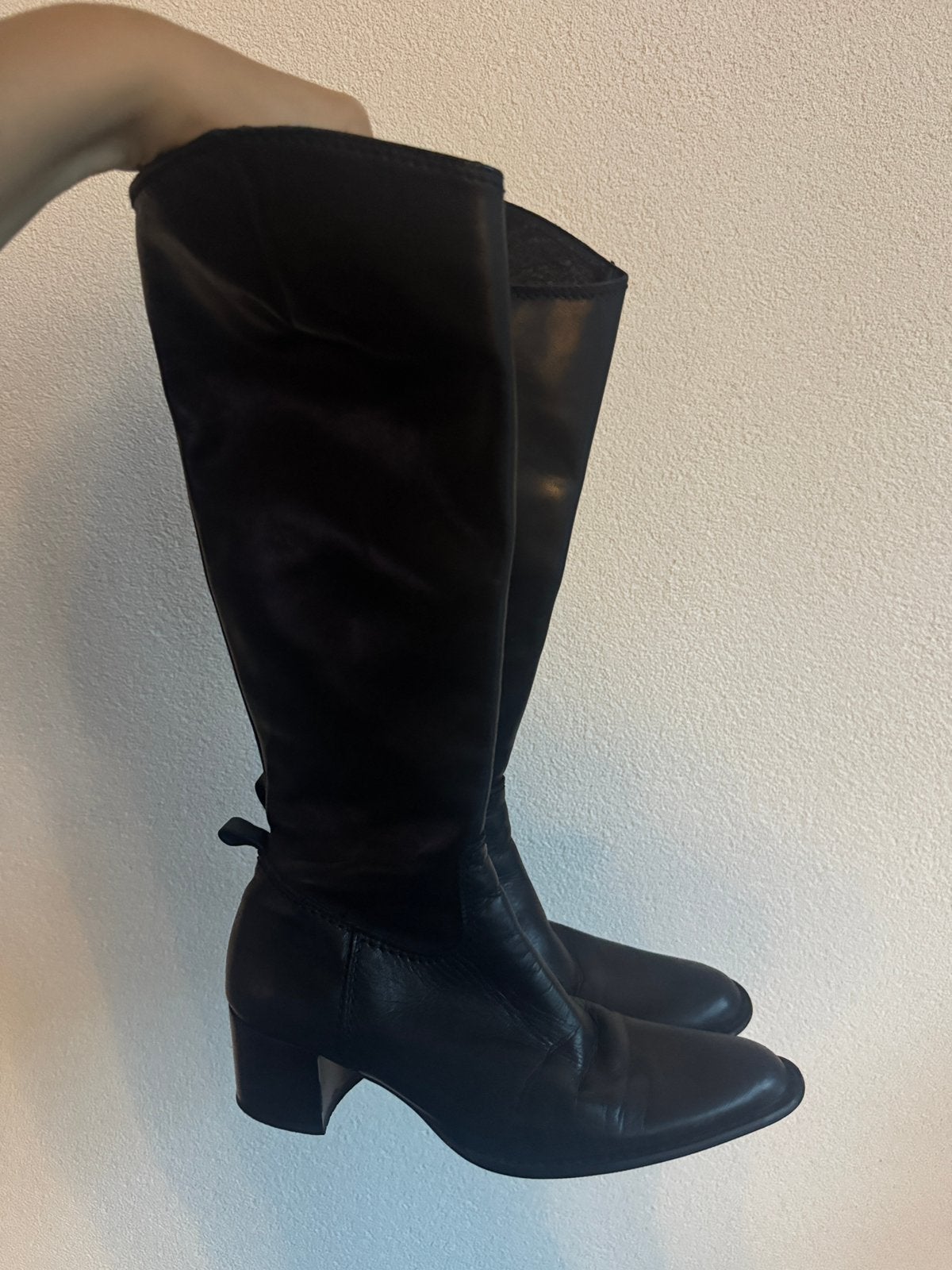 Vintage western zwarte leren cowboy laarzen, Vintage, Hoge laarzen, Vintage, Ophalen of Verzenden