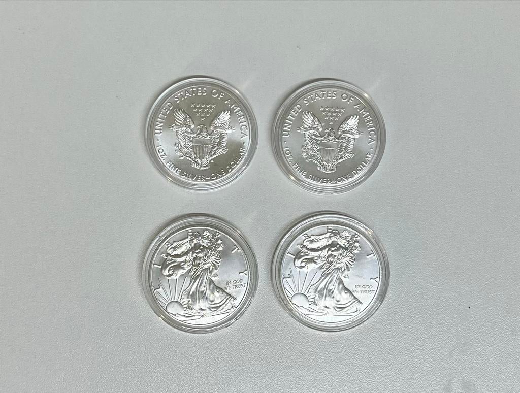4x American Eagle Zilveren Munten 2020 in capsule, Ophalen, Zilver