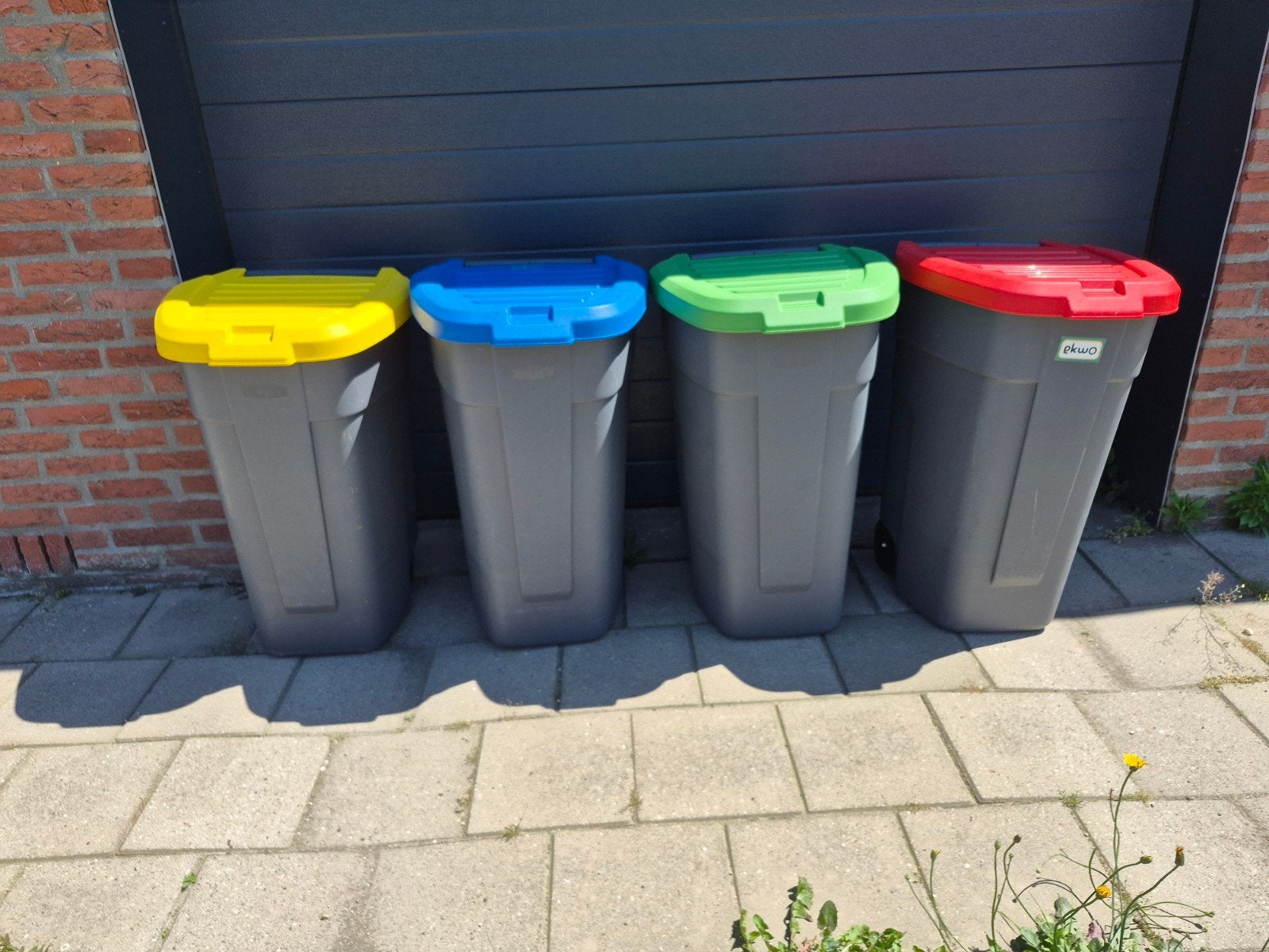 Set van 4 afvalbakken met gekleurde deksels, Huis en Inrichting, Woonaccessoires | Prullenbakken, Kunststof, Minder dan 50 cm