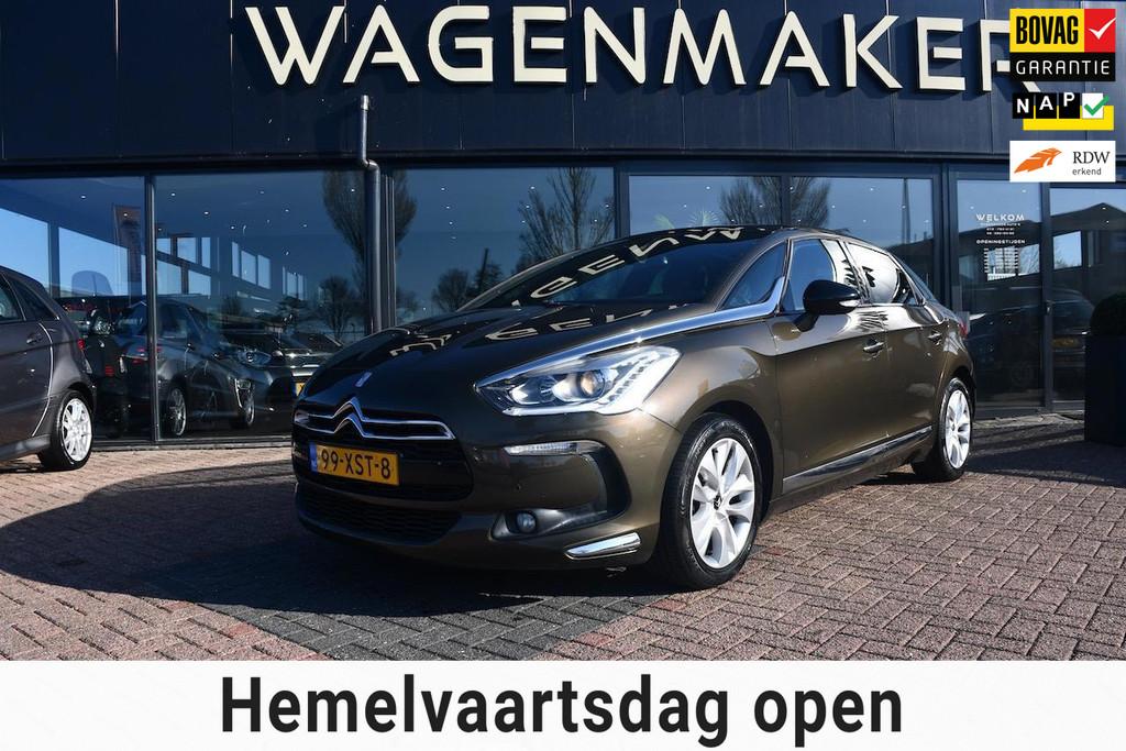 Citroen DS5 1.6 THP So Chic AUT|Cruise|NAV|LEDER|PANO|Trekha, Auto's, Gebruikt, Bruin, Grijs, 1395 kg