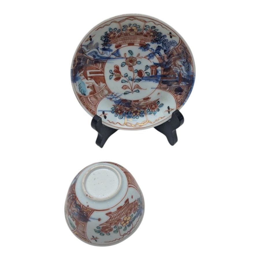 Chinees porseleinen kop-en-schotel, Amsterdams bont, Ophalen of Verzenden