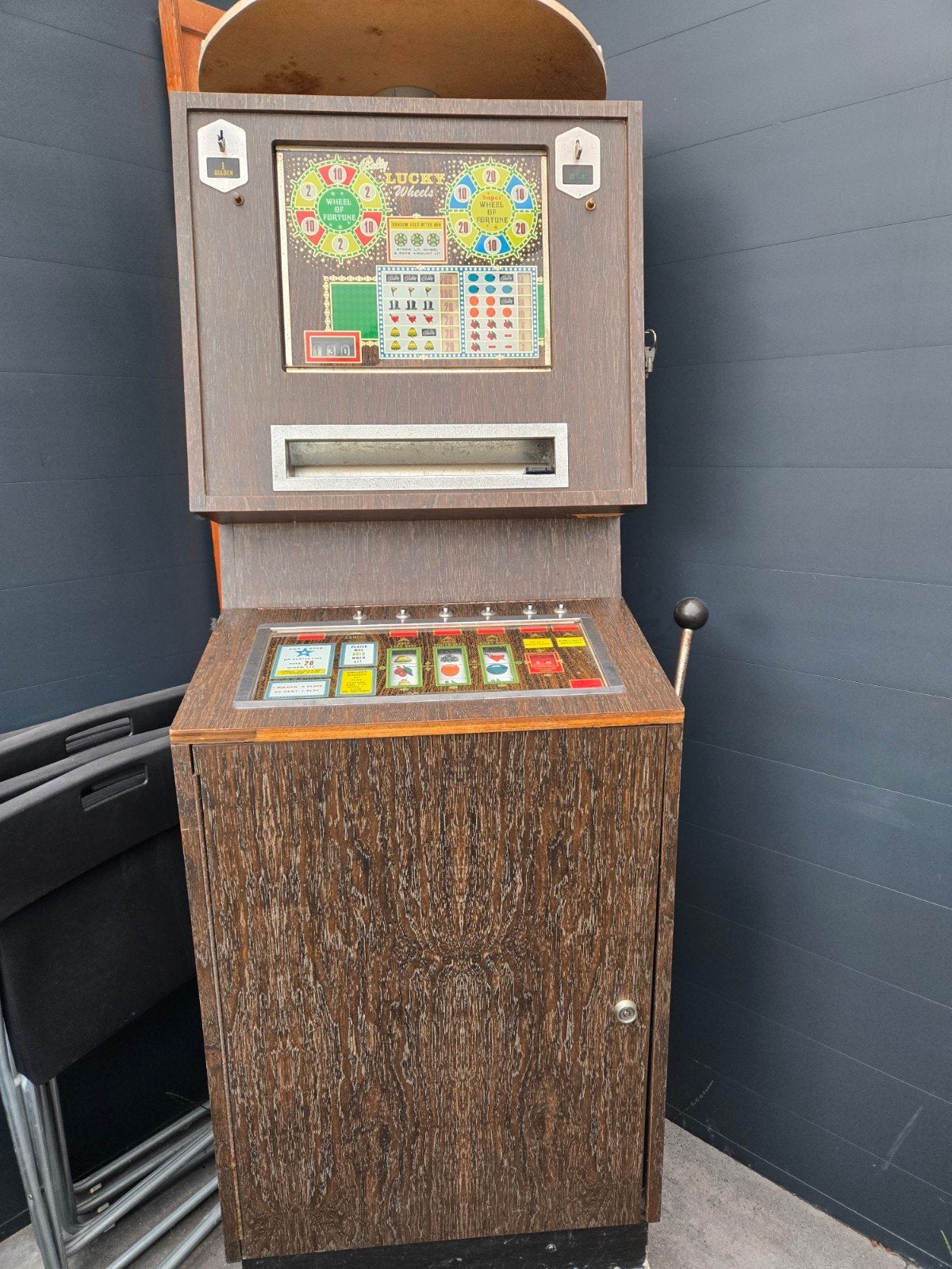 Oldtimer gokkast Lucky Wheels, Verzamelen, Euro, Ophalen, Gebruikt