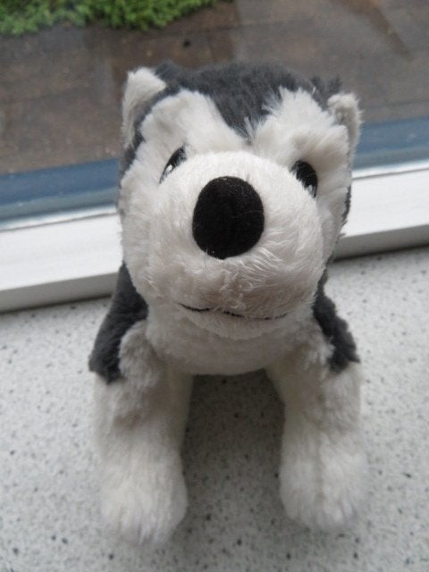 Husky Huskie hond van IKEA Livlig meet ca 26 cm velours, Kinderen en Baby's, IKEA, Zo goed als nieuw, Wasbaar, Hond