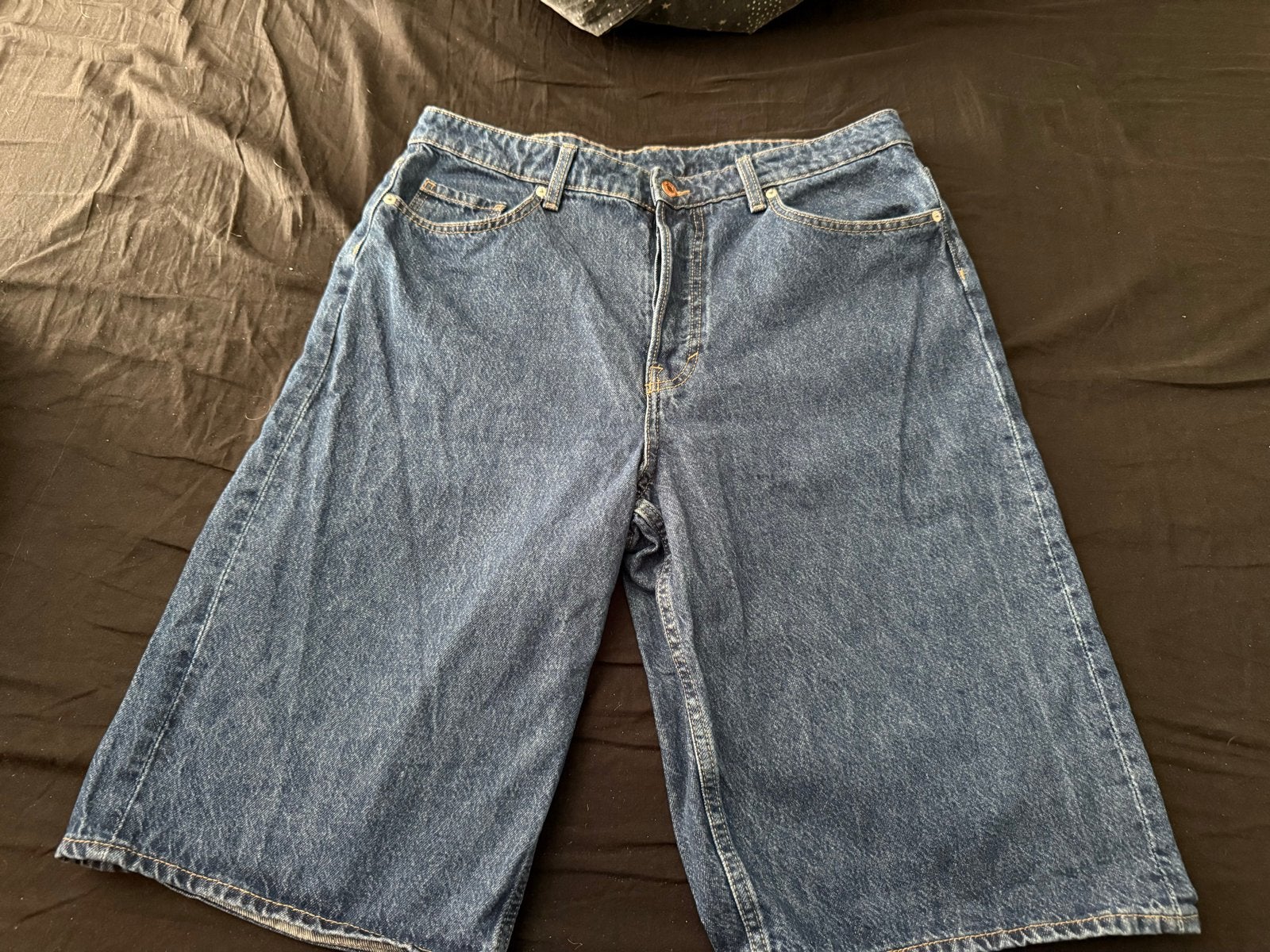 H&M Baggy Bermuda Donkerblauw Maat 44 - Skate Model, Blauw, Maat 42/44 (L), Ophalen of Verzenden, Zo goed als nieuw
