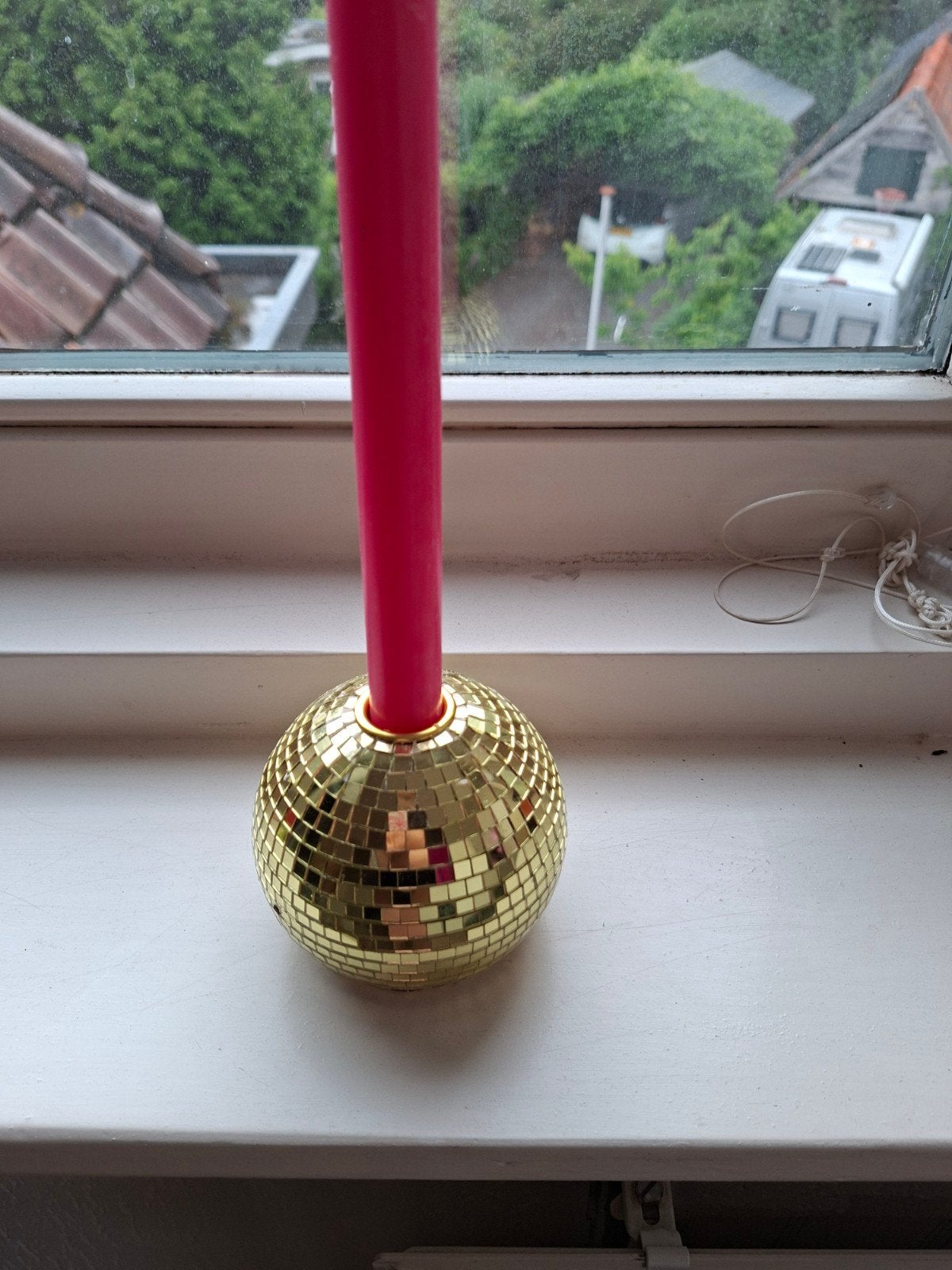 Discobal Kaarsenhouder - Feestelijke Sfeer, Ophalen of Verzenden, Zo goed als nieuw, Overige materialen, Kandelaar
