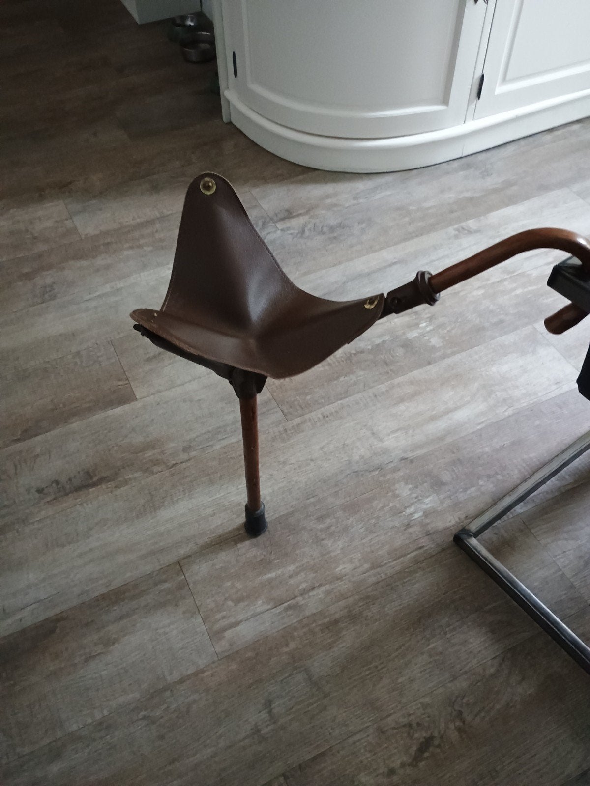 wandelstok met leren zitje, Ophalen, Nieuw