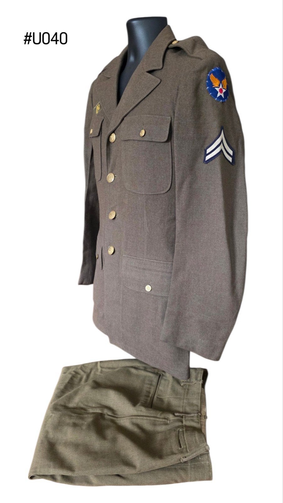 US WWII ID'ed AAF Class A Jacket & M1937 Wool Trousers, Ophalen of Verzenden, Luchtmacht, Amerika, Kleding of Schoenen