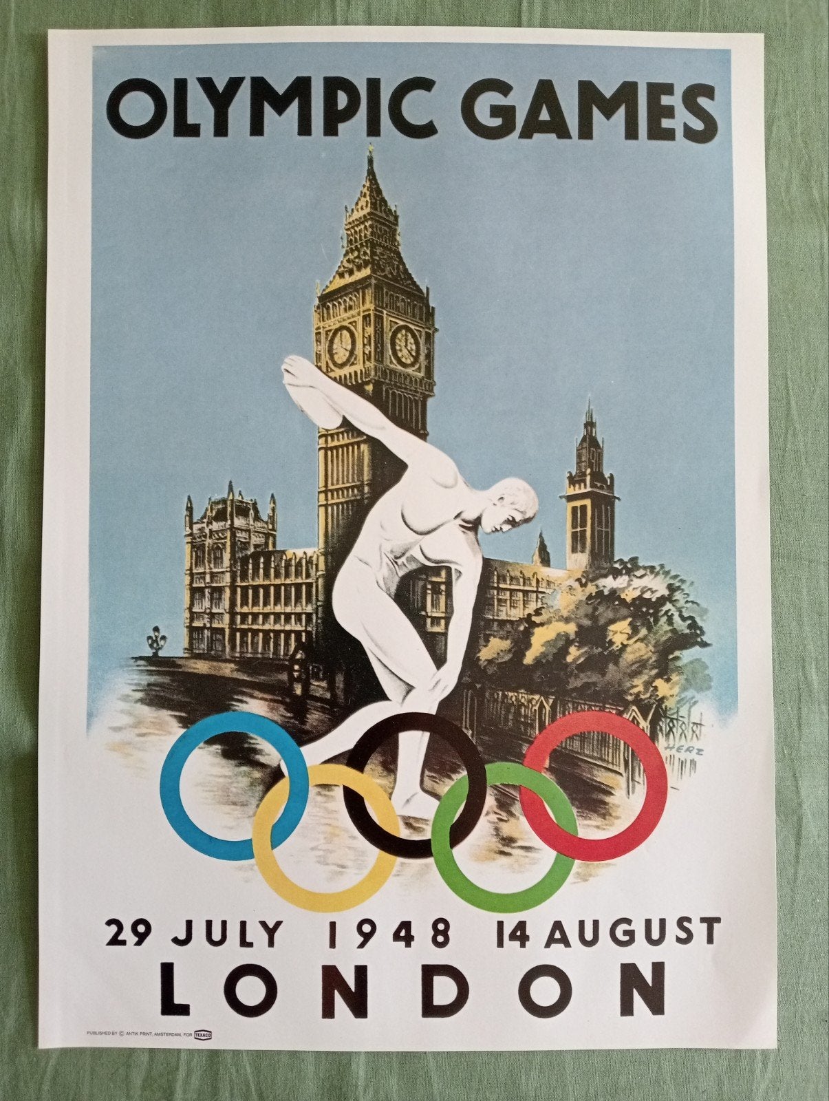 Olympische Spelen Londen 1948 Poster, Verzamelen, Posters, Ophalen of Verzenden, Sport, A1 t/m A3, Rechthoekig Staand