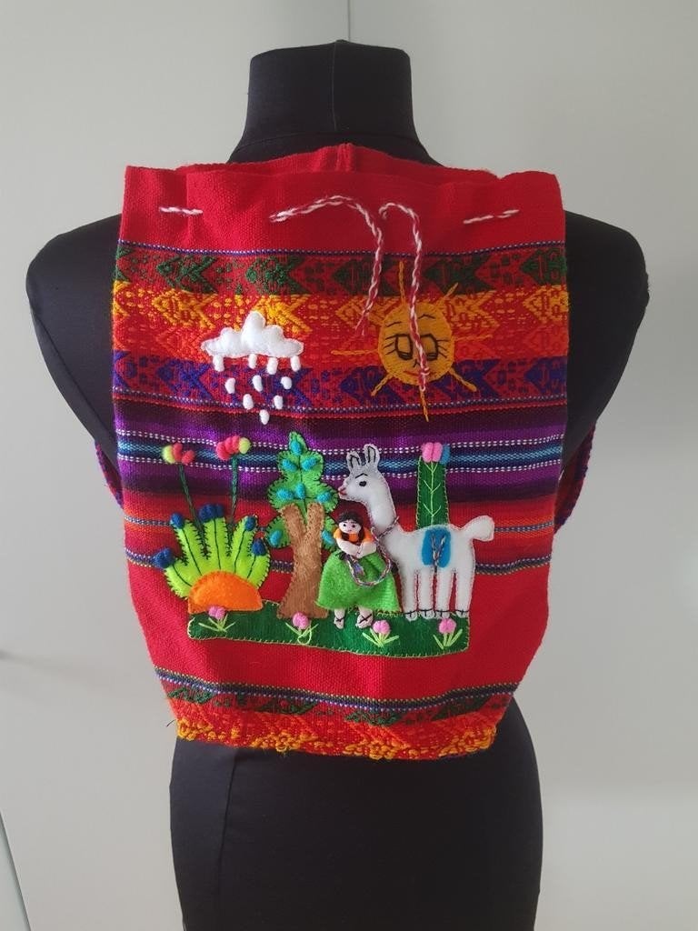 Prachtige Peruaanse rugzak (handgemaakt) – kleurrijk, Ophalen of Verzenden, Zo goed als nieuw, Overige merken, 30 tot 45 cm