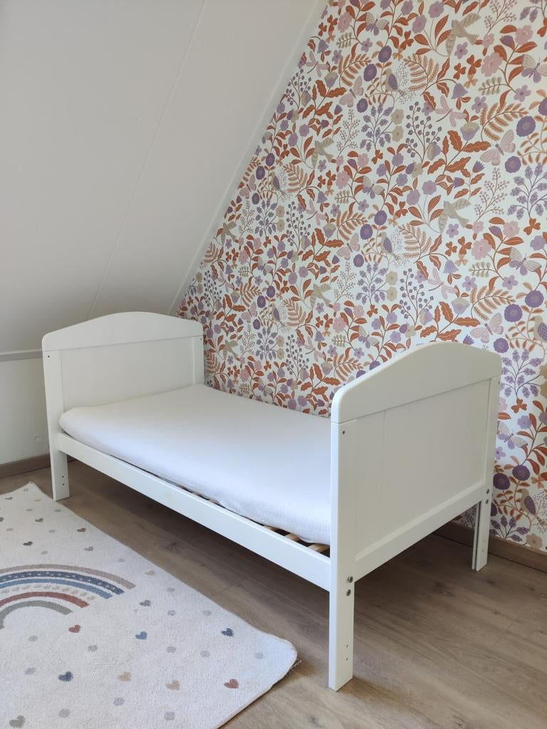 Woodies peuterbed (140x70) met lattenbodem en Prolana matras, Kinderen en Baby's, Kinderkamer | Bedden, Lattenbodem, Gebruikt