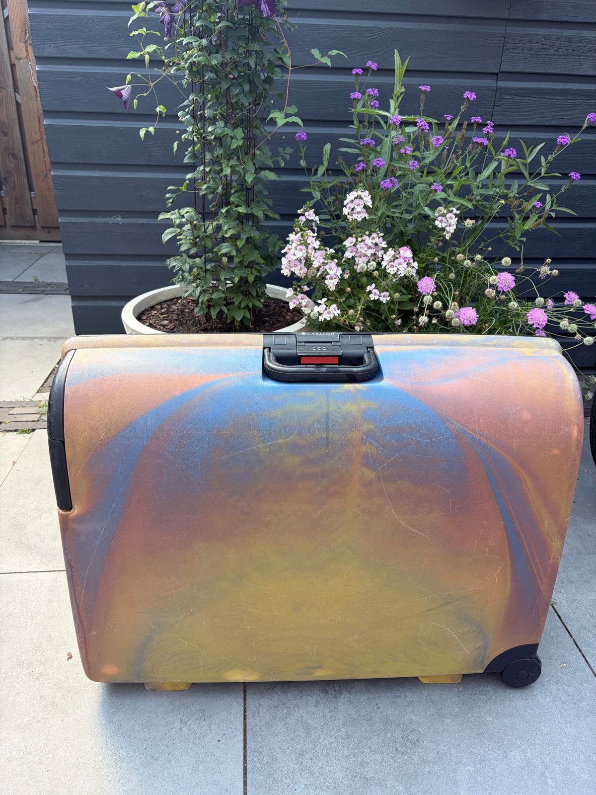 Carlton Koffer - Stevige Reiskoffer met Wieltjes, Gebruikt, Hard kunststof, 45 tot 55 cm, Uitschuifbare handgreep