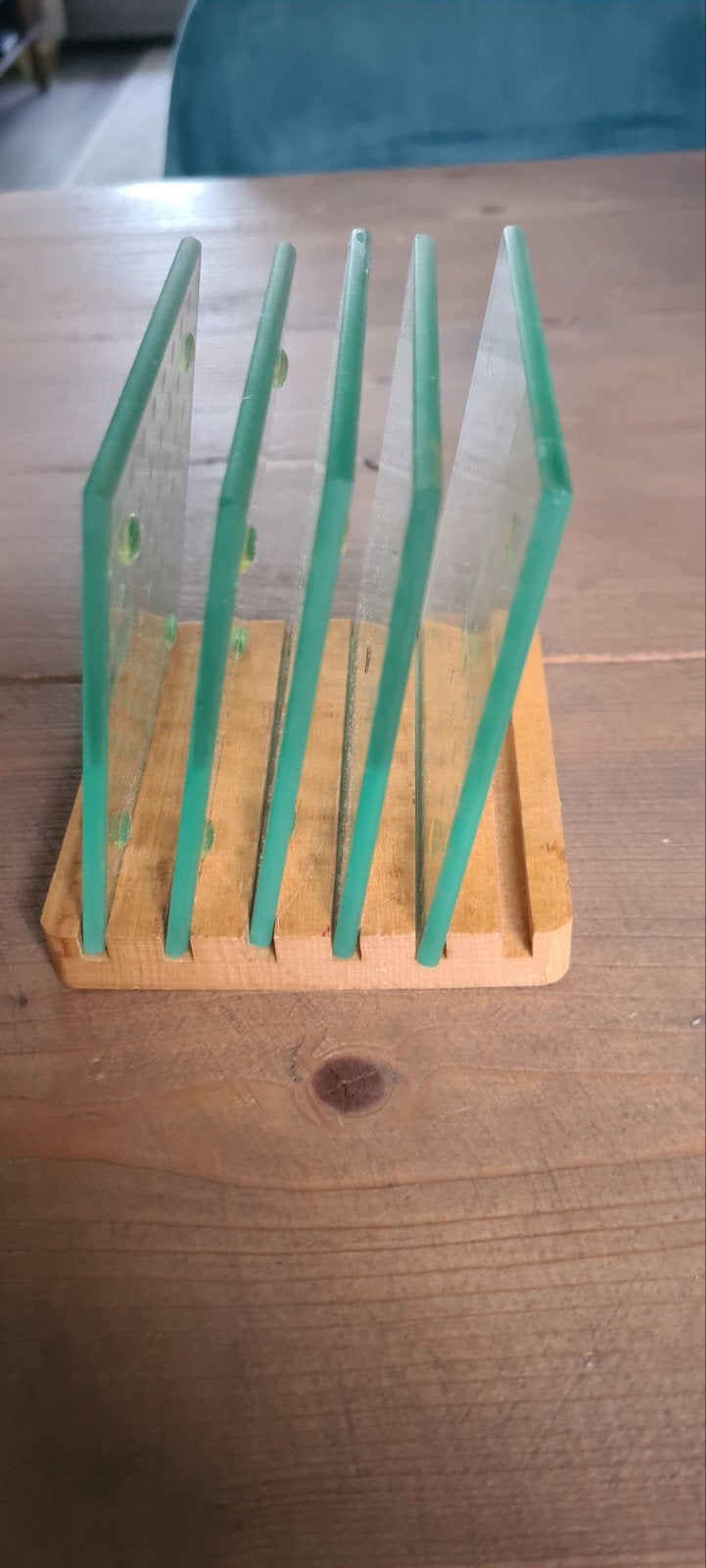 GRATIS set glazen onderzetters, Ophalen, Gebruikt, Glasonderzetter, Met houder