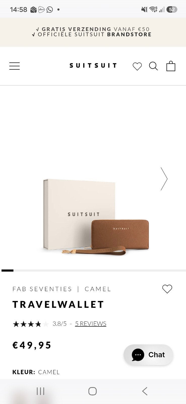 SUITSUIT Camel portemenee, Ophalen, Nieuw