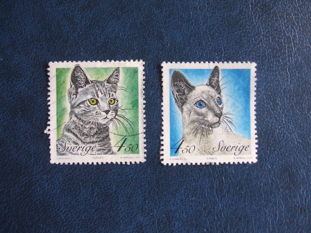 Zweden katten, Ophalen of Verzenden, Zweden, Gestempeld