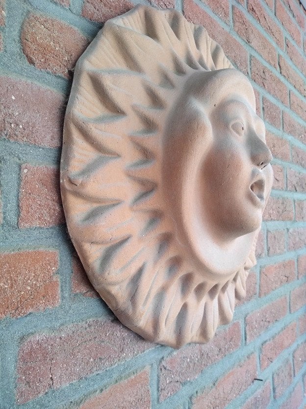 Terracotta zon 40 cm doorsnede, Tuin en Terras, Ophalen, Zo goed als nieuw